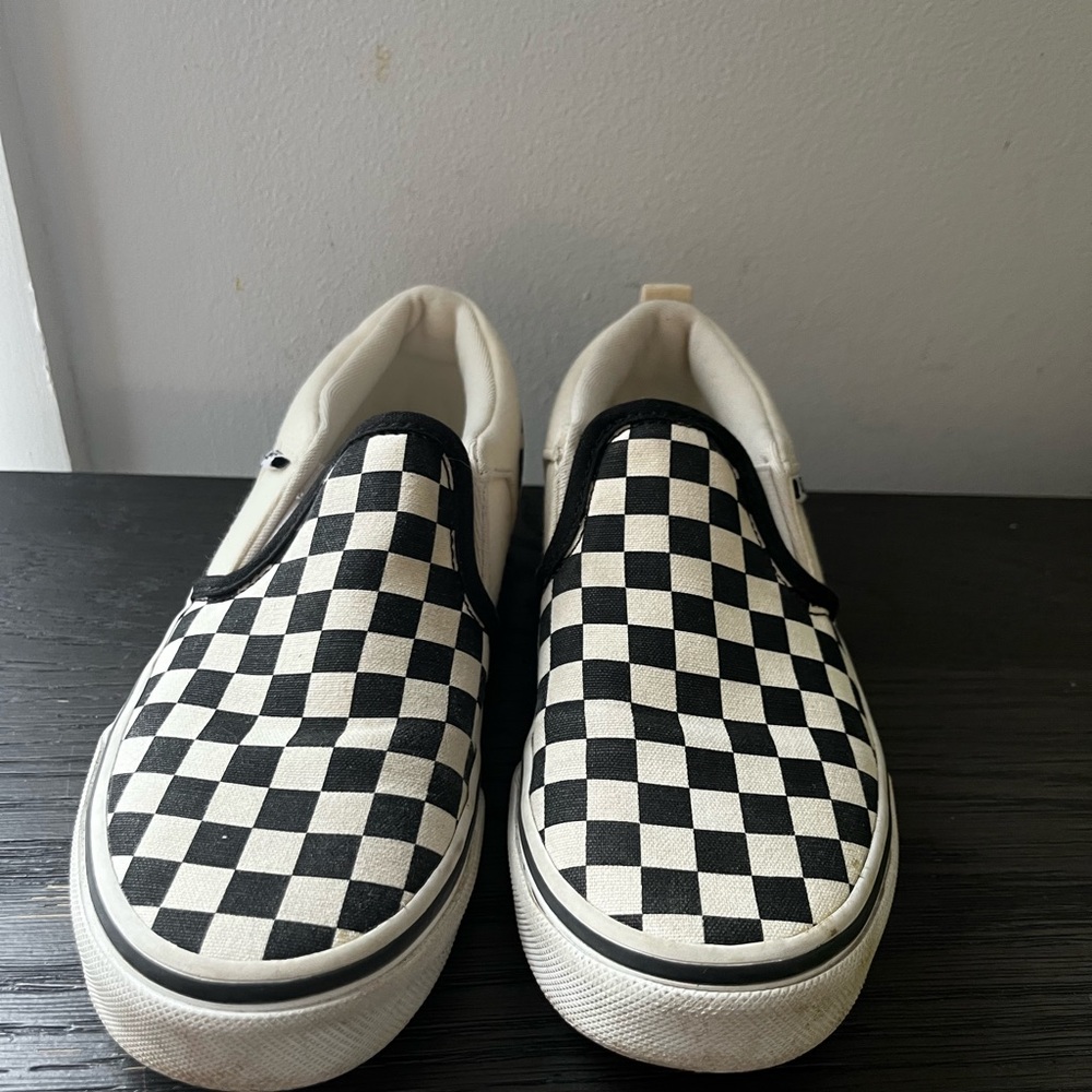 Vans Kids Black and White Checkered Sneakers